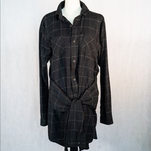 Current Elliot Black Tie Front Shirt Dress